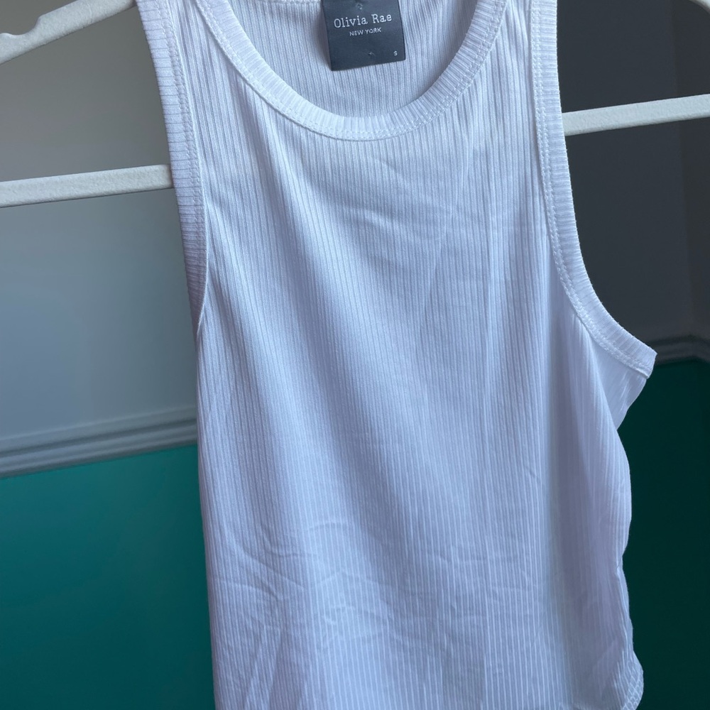 Olivia Rae White Ribbed Tank Top
